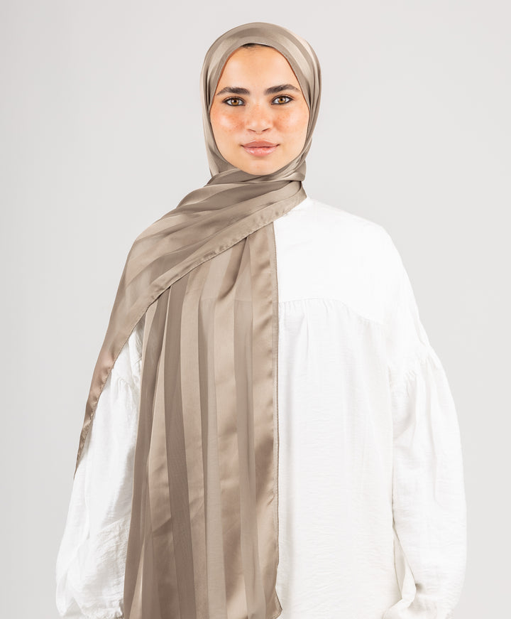 Lined Satin Chiffon Scarf