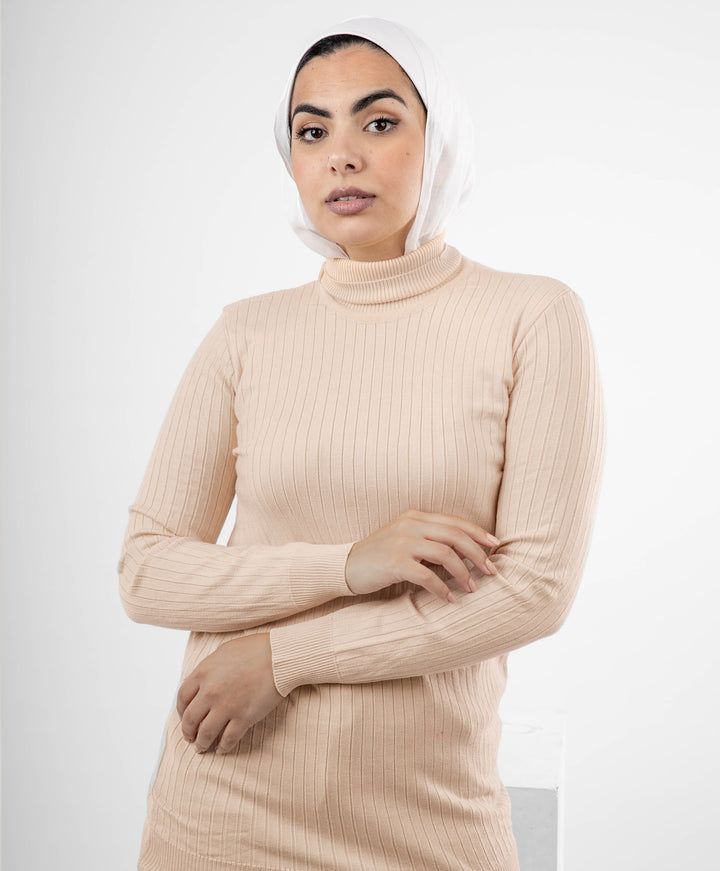 Ribbed Long Pullover