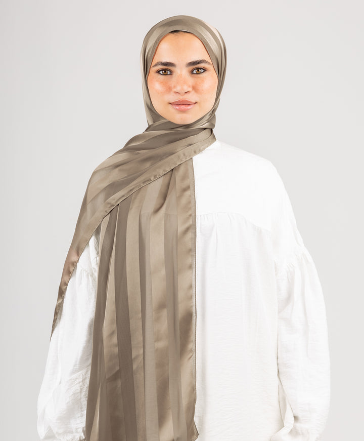 Lined Satin Chiffon Scarf
