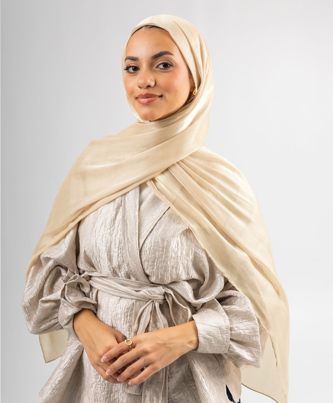 Organza Crinkle Satin Scarf