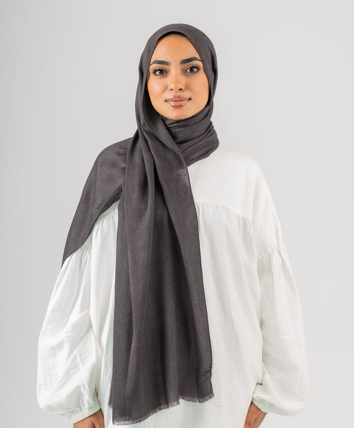 Foggy Marble Tassels Cotton Scarf